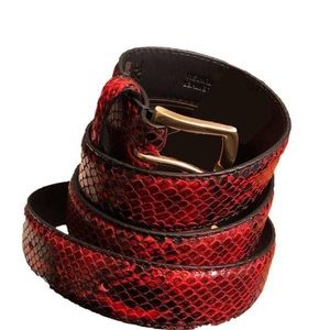 supreme faux snakeskin belt red